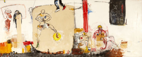 Récréation 2009 . mixed media on canvas 180x450cm