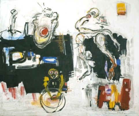 Croyances animistes . 2010 . mixed media on canvas 150x180cm